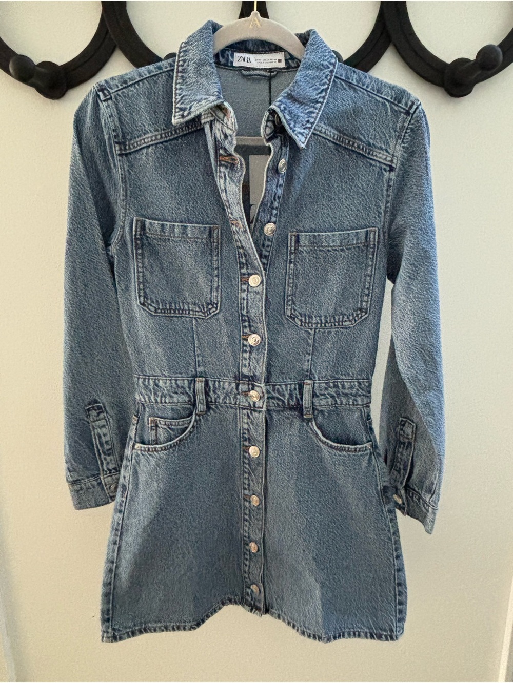 Zara Light Blue Denim Shirt Dress